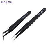 Nail Art Tweezers Anti-static Precise eyelashes extension  Tweezer Bent/Straight  Tools Manicure Nipper DIY